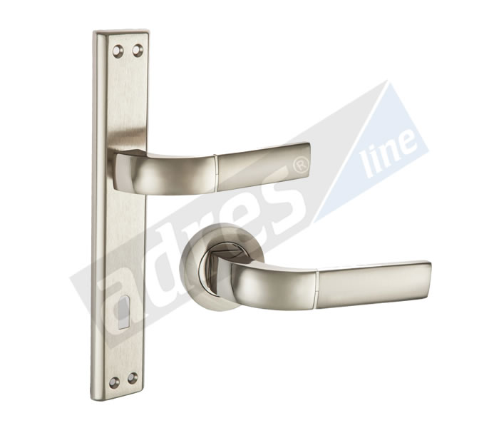 ares aluminyum aynali ve rozetli kapi kolu